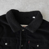リーバイス SHERPA LINED TRUCKER JACKET コーデュロイ襟 ボアジャケット ブラック メンズ - NEWSED