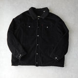 リーバイス SHERPA LINED TRUCKER JACKET コーデュロイ襟 ボアジャケット ブラック メンズ - NEWSED