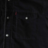 リーバイス SHERPA LINED TRUCKER JACKET コーデュロイ襟 ボアジャケット ブラック メンズ - NEWSED