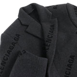 バレンシアガ SHIFTED COAT ロゴ総柄 ロング コート チャコールグレー 46 メンズ - NEWSED