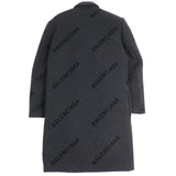 バレンシアガ SHIFTED COAT ロゴ総柄 ロング コート チャコールグレー 46 メンズ - NEWSED