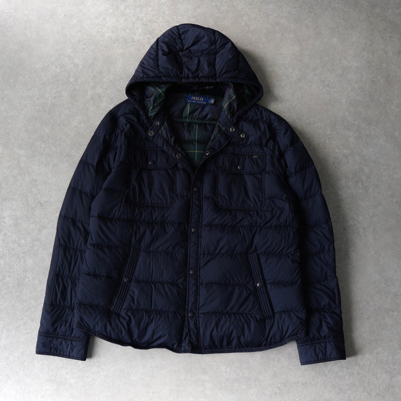 ポロ ラルフローレン ロゴプレート ダウンジャケット ネイビー