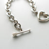 Silver 925 Heart and Arrow Toggle Bracelet