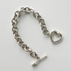 Silver 925 Heart and Arrow Toggle Bracelet