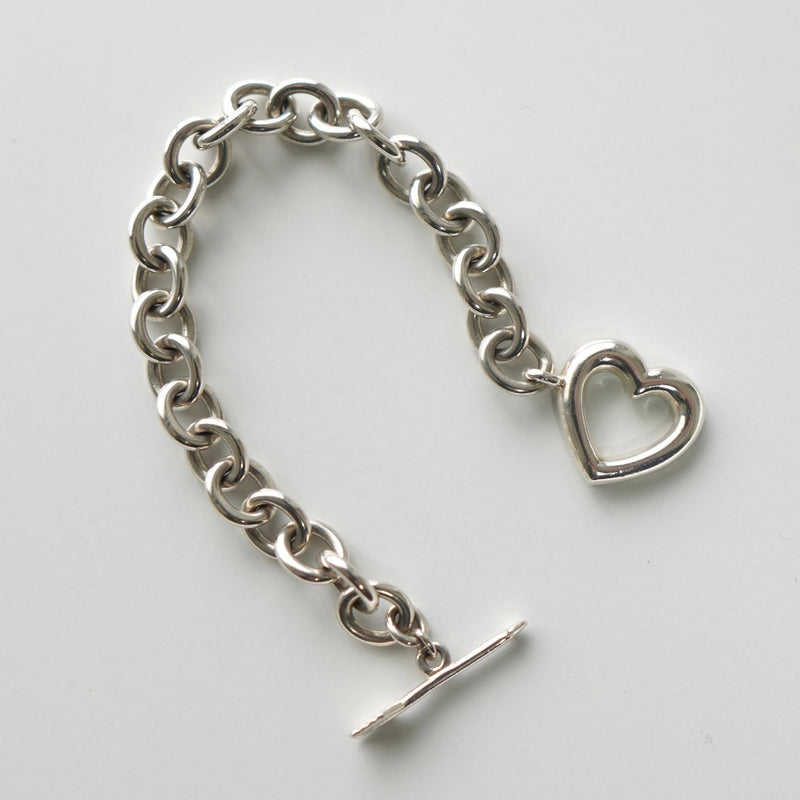 Silver 925 Heart and Arrow Toggle Bracelet - NEWSED