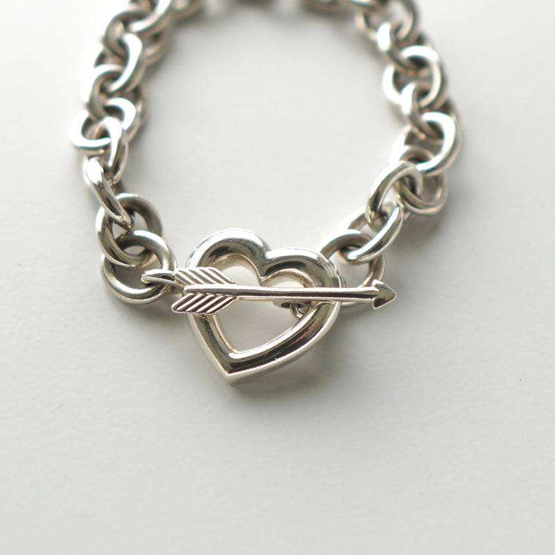 Silver 925 Heart and Arrow Toggle Bracelet - NEWSED