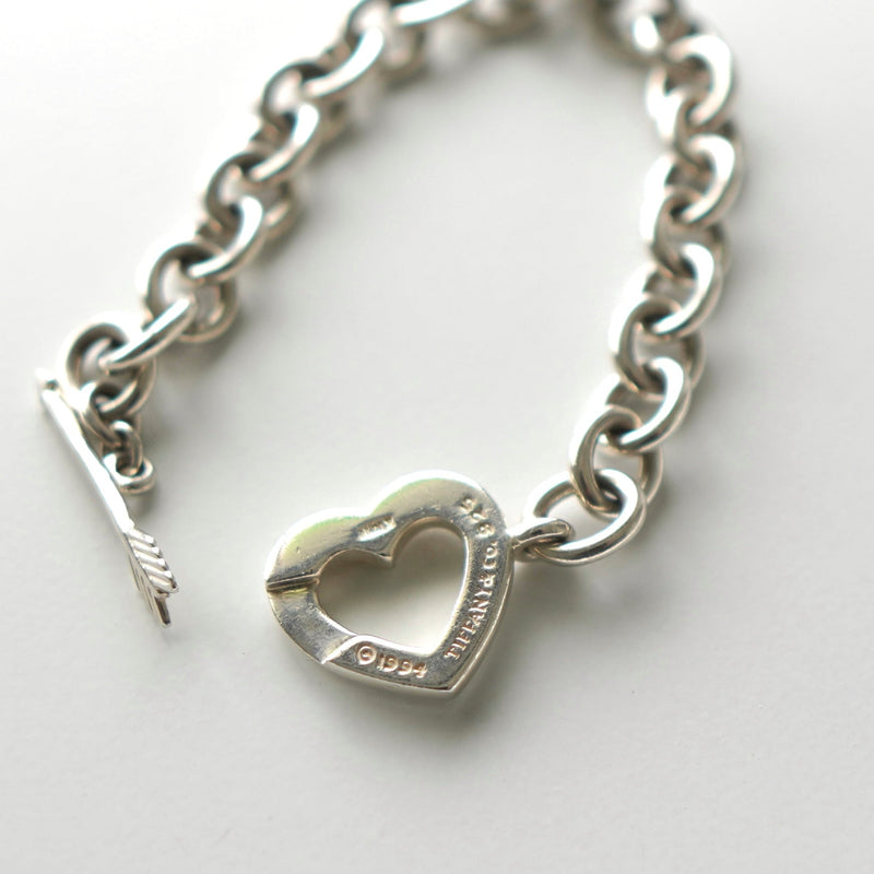Silver 925 Heart and Arrow Toggle Bracelet - NEWSED