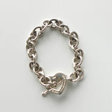 Silver 925 Heart and Arrow Toggle Bracelet - NEWSED