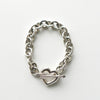 Silver 925 Heart and Arrow Toggle Bracelet