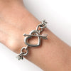 Silver 925 Heart and Arrow Toggle Bracelet