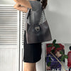 Silver Gancini Leather Shoulder Bag
