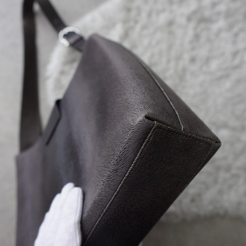 Silver Gancini Leather Shoulder Bag - NEWSED