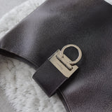 Silver Gancini Leather Shoulder Bag - NEWSED