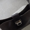 Silver Gancini Leather Shoulder Bag