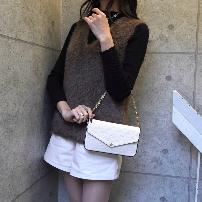 ルイ ヴィトン モノグラム アンプラント ポシェット フェリシー クリーム M82363