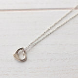 Small Open Heart Silver Necklace - NEWSED