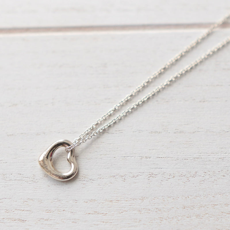 Small Open Heart Silver Necklace - NEWSED