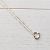 Small Open Heart Silver Necklace - NEWSED
