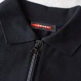 Sport Rubber Patch Half - zip Polo Shirt - NEWSED