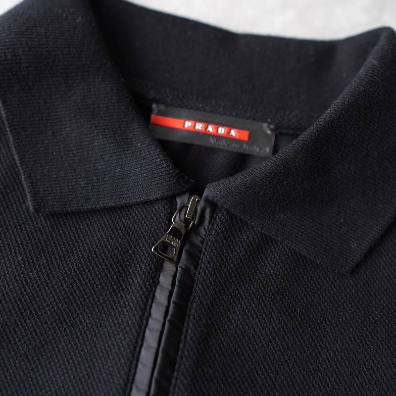 Sport Rubber Patch Half - zip Polo Shirt - NEWSED