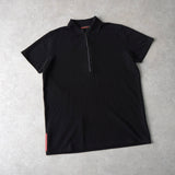 Sport Rubber Patch Half - zip Polo Shirt - NEWSED