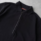 Sport Rubber Patch Half - zip Polo Shirt - NEWSED