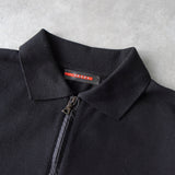 Sport Rubber Patch Half - zip Polo Shirt - NEWSED