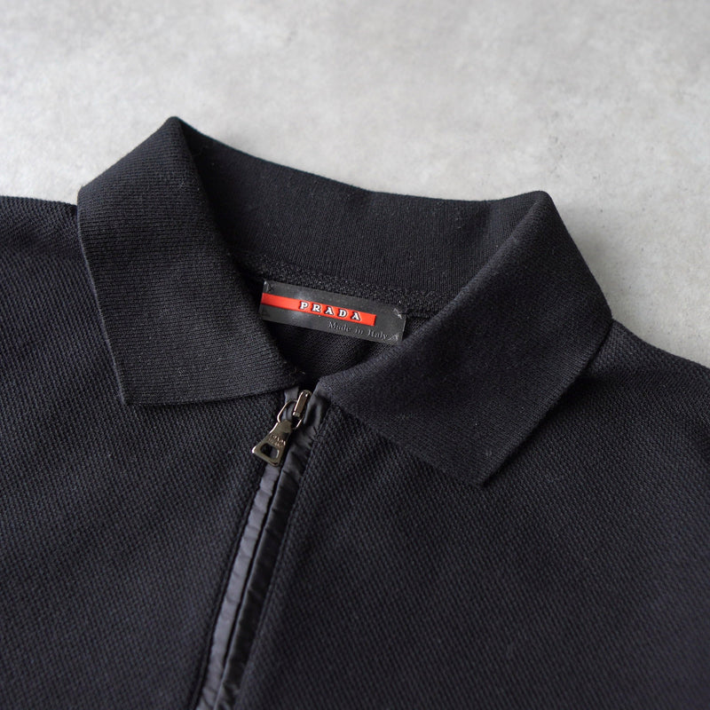 Sport Rubber Patch Half - zip Polo Shirt - NEWSED