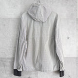 オールド ステューシーSSリンク 刺繍 ストライプ柄 ジップアップパーカー グレー / ホワイト - NEWSED