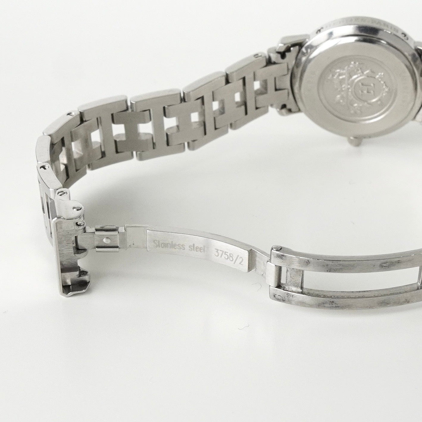 エルメス クリッパー SS×クォーツ ピンクゴールド文字盤 電池交換済