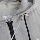 オールド ステューシーSSリンク 刺繍 ストライプ柄 ジップアップパーカー グレー / ホワイト - NEWSED