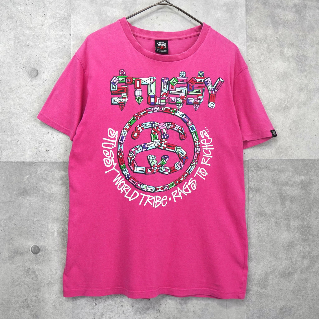 オールド ステューシー SSリンク プリント Tシャツ ピンク