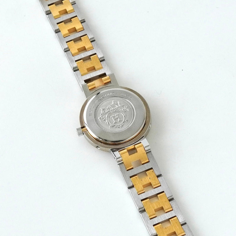 エルメス クリッパー SS×GP/QZ 白文字盤 腕時計 ウォッチ レディース 電池交換済 - NEWSED