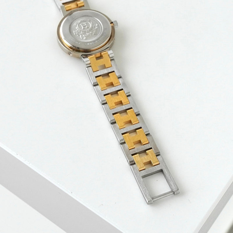 エルメス クリッパー SS×GP/QZ 白文字盤 腕時計 ウォッチ レディース 電池交換済 - NEWSED