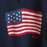 "Stars And Stripes" Half - button Sweater - NEWSED