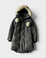 ムース ナックルズ Stirling Parka ファー ポンポン ダウンジャケット グレー レディース - NEWSED