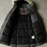 ムース ナックルズ Stirling Parka ファー ポンポン ダウンジャケット グレー レディース - NEWSED
