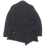 サルバム Stitch 2 button jacket 総柄 ステッチデザイン テーラードジャケット ブラック S メンズ - NEWSED