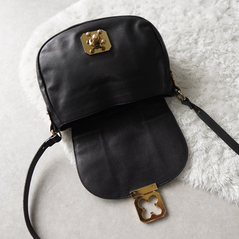 Studs Leather Shoulder Bag - NEWSED