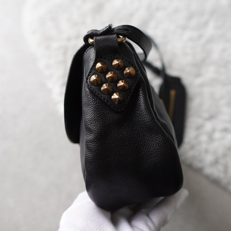 Studs Leather Shoulder Bag - NEWSED