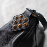 Studs Leather Shoulder Bag - NEWSED