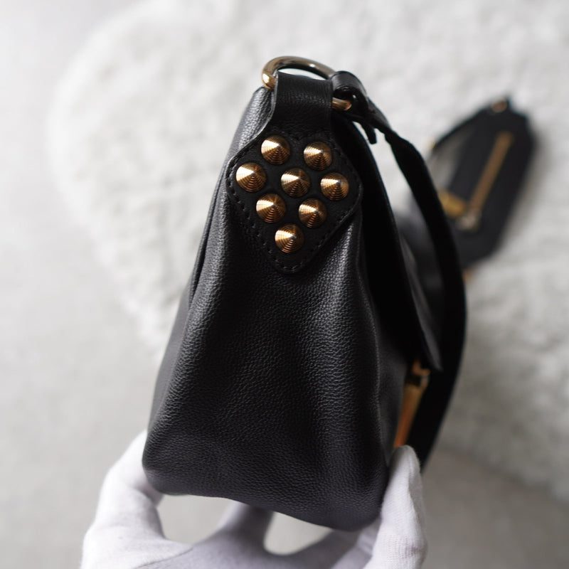Studs Leather Shoulder Bag - NEWSED