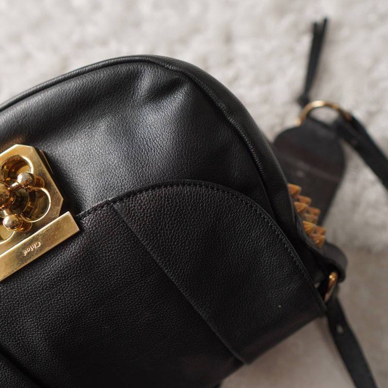 Studs Leather Shoulder Bag - NEWSED