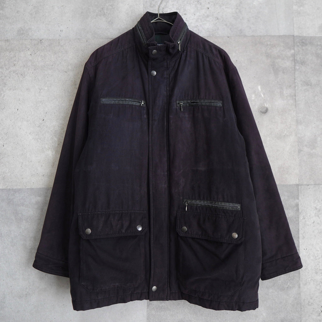 Chaps Ralph Lauren 仿麂皮绗缝衬里夹棉夹克 黑色