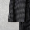 ヴェルサーチ クラシック Super100's ストライプ 2B セットアップ スーツ ダークネイビー メンズ