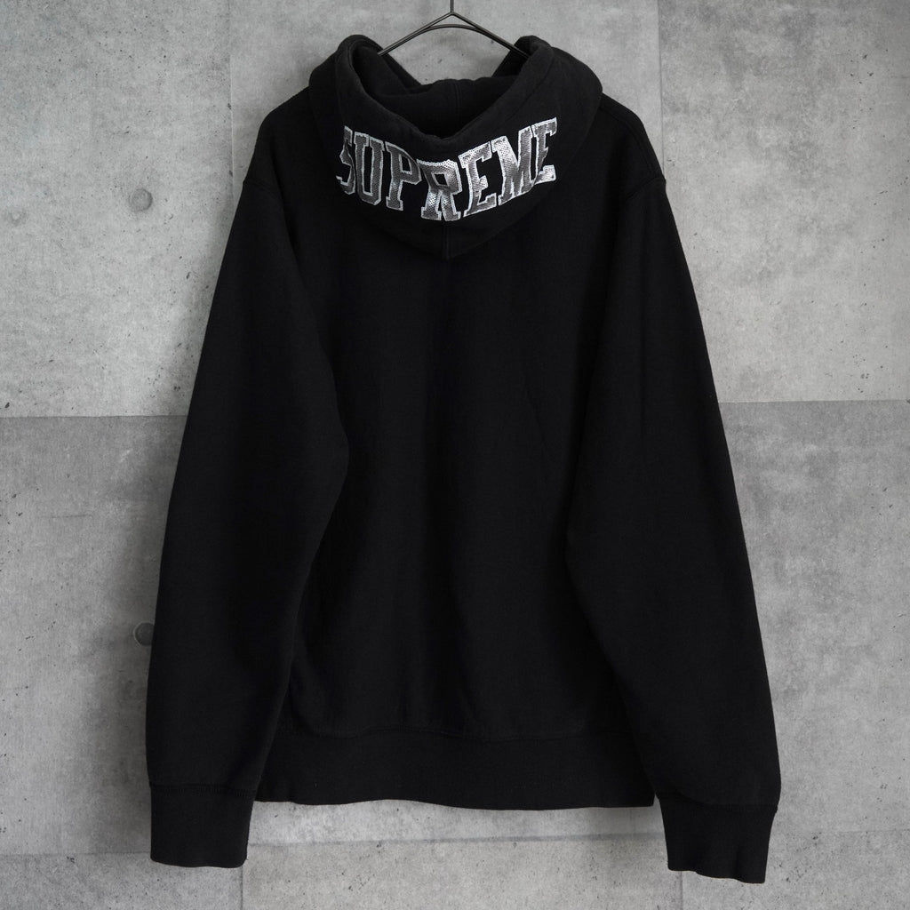 Supreme 2019 Sequin Arc Hooded Sweatshirt シュプリーム スパンコール ロゴ パーカー ブラック
