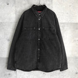 Supreme Faux Shearling Lined Work Shirt シュプリーム ブラック デニム シャツジャケット メンズ - NEWSED