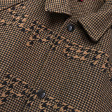 Supreme Houndstooth Logos Snap Front Jacket シュプリーム 千鳥格子柄 ロゴ ブルゾン ブラウン メンズ - NEWSED