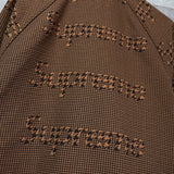 Supreme Houndstooth Logos Snap Front Jacket シュプリーム 千鳥格子柄 ロゴ ブルゾン ブラウン メンズ - NEWSED