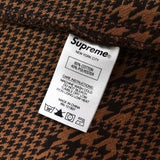 Supreme Houndstooth Logos Snap Front Jacket シュプリーム 千鳥格子柄 ロゴ ブルゾン ブラウン メンズ - NEWSED